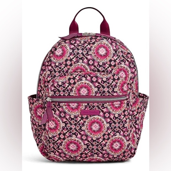 Vera Bradley Handbags - NWOT Vera Bradley Small Backpack Raspberry Medallion